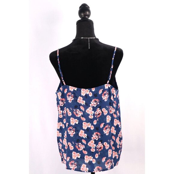 Banana Republic‎ Blouse Floral Navy Sleeveless with Adjustable Straps - Size M - Picture 3 of 10